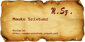 Mauks Szixtusz névjegykártya